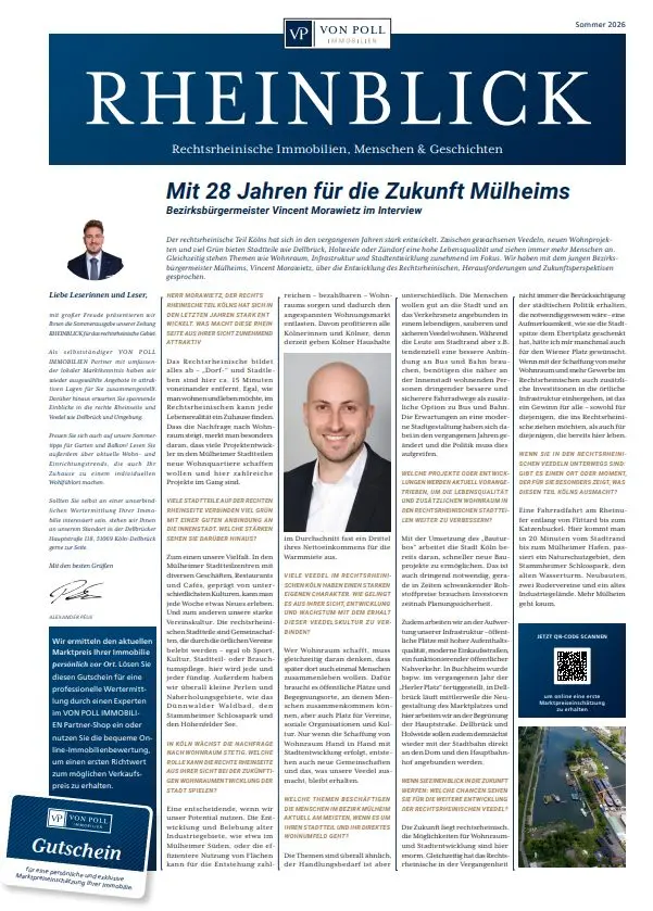 Rheinblick Zeitungsartikel über VON POLL IMMOBILIEN Köln Dellbrück
