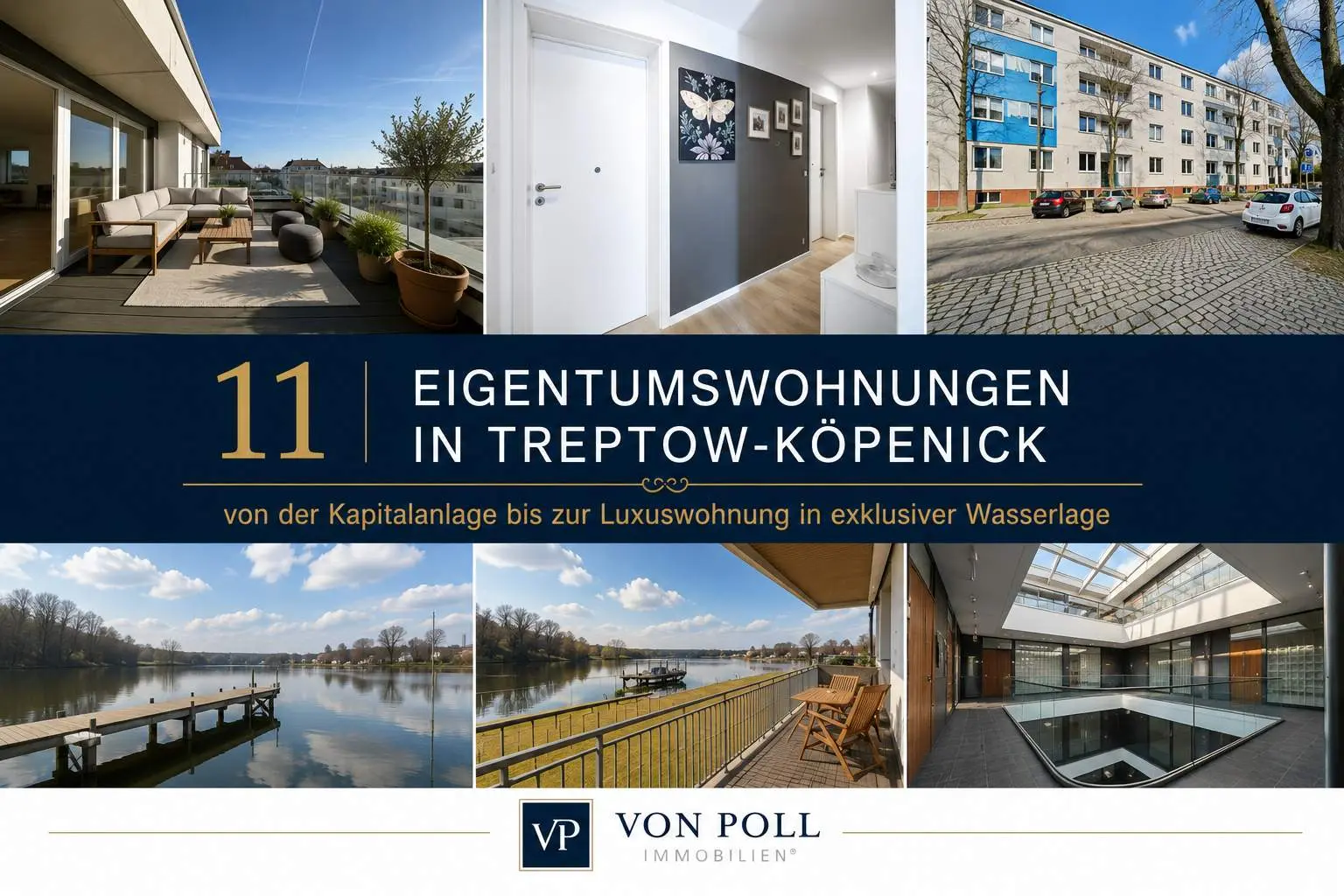 Wohnung kaufen in Treptow-Köpenick: Eigentumswohnungen mit Balkon, Dachterrasse, Wasserblick und exklusiven Wohnlagen am Wasser