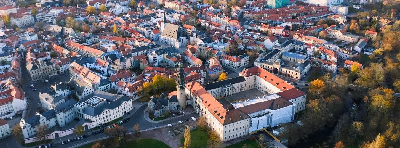 Weimar Stadtbild von oben