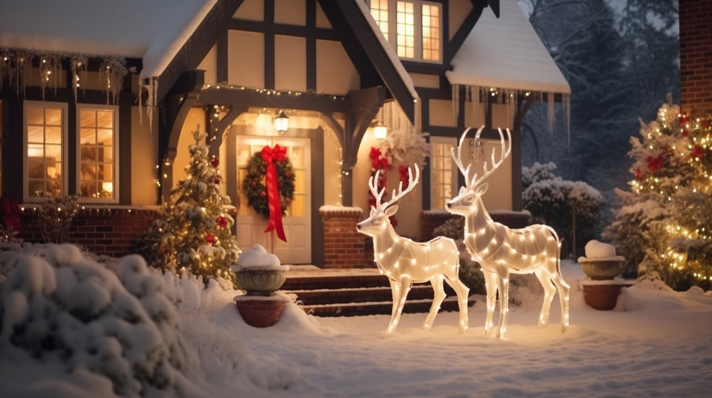 Weihnachtsbeleuchtung an einem Haus
