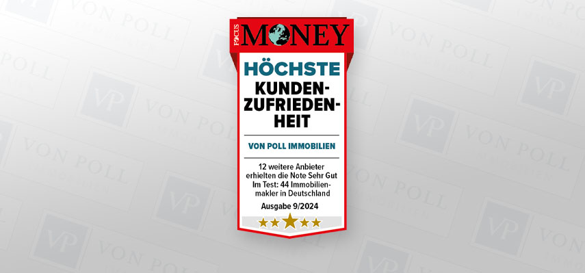 Focus Siegel auf grauem Hintergrund