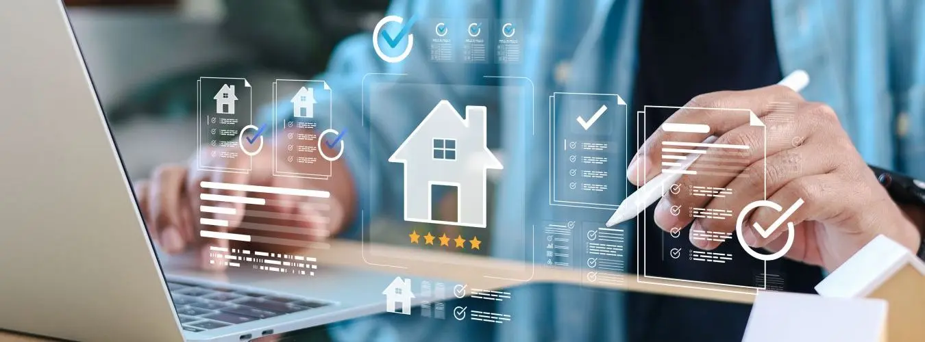 Digitales Immobilienmanagement mit Bewertungsoberfläche, Checklistenprüfung und intelligenter Analytik für die Immobilienauswahl
